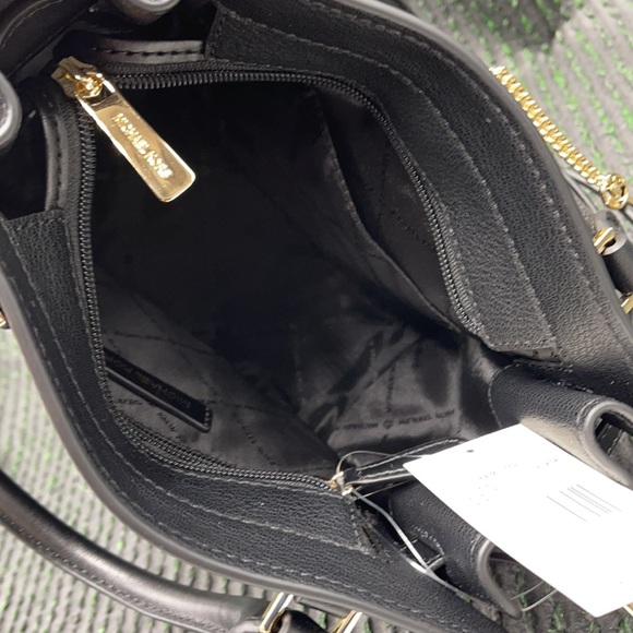 Michael Kors Hamilton Small Satchel Shoulder Leather Bag Black - Picture 13 of 16